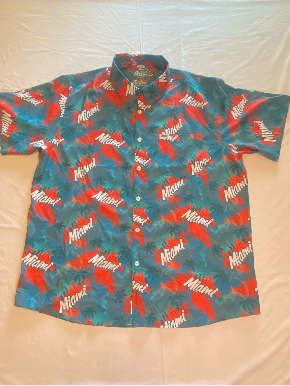 Dixxon Shirt Mens 2X  Blue Miami
The Vice Button Up Party Blend
Beach #0079